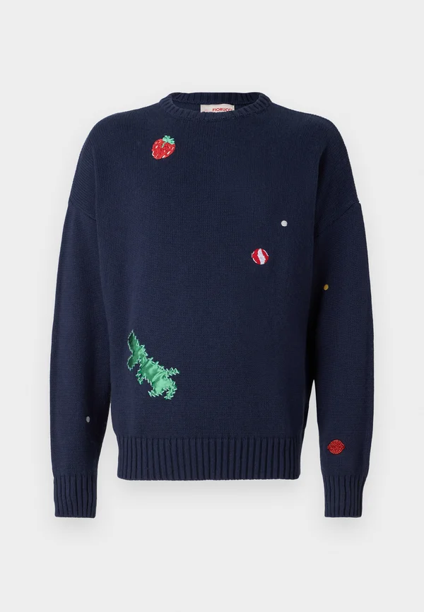 NAVY MULTIPATCH DINOSAUR UNISEX - Strickpullover - navy blue