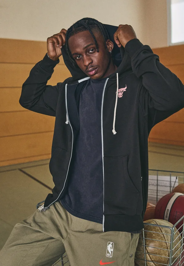 NBA CHICAGO BULLS FULL ZIP HOODY - Vereinsmannschaften - black/pale ivory/red stardust