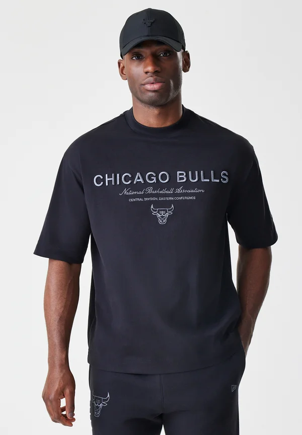NBA CHICAGO BULLS LINEAR GRAPHIC BOX TEE UNISEX - Sport T-Shirt - black
