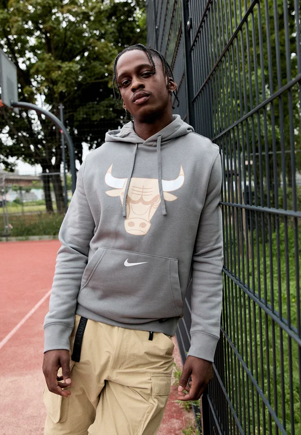 NBA CITY EDITION CHICAGO BULLS HOODY - Vereinsmannschaften - dark steel grey/white
