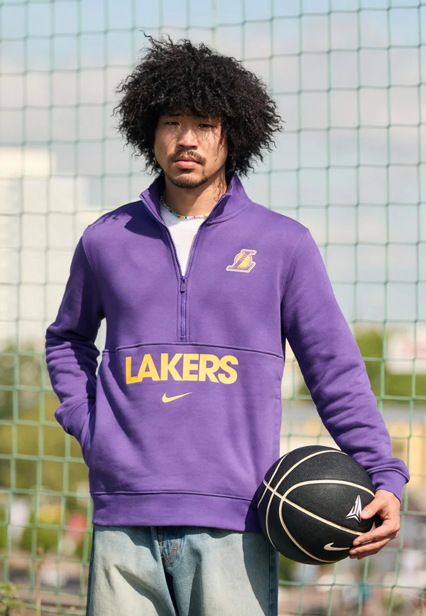 NBA LOS ANGELES LAKERS HALF ZIP - Vereinsmannschaften - field purple/amarillo