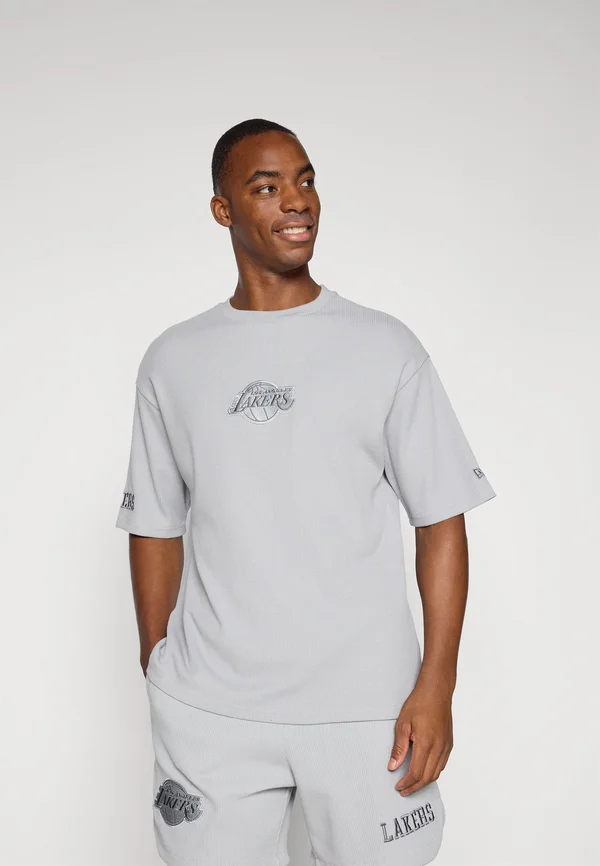 NBA LOS ANGELES LAKERS  WAFFLE TEE - Vereinsmannschaften - stone/white/grey