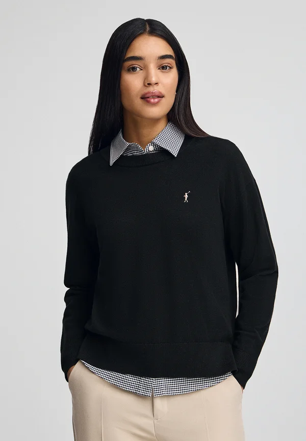 NECK RIGBY - Strickpullover - black