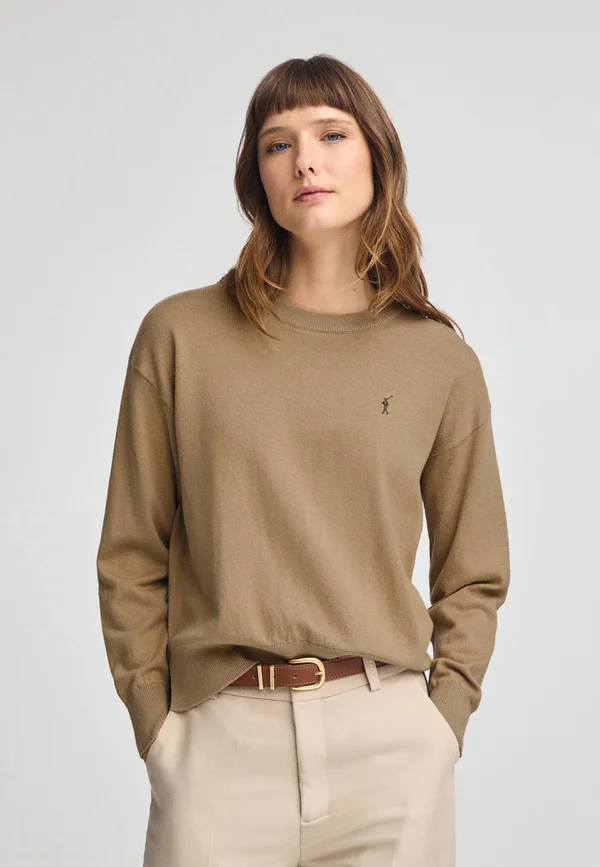 NECK RIGBY - Strickpullover - light brown