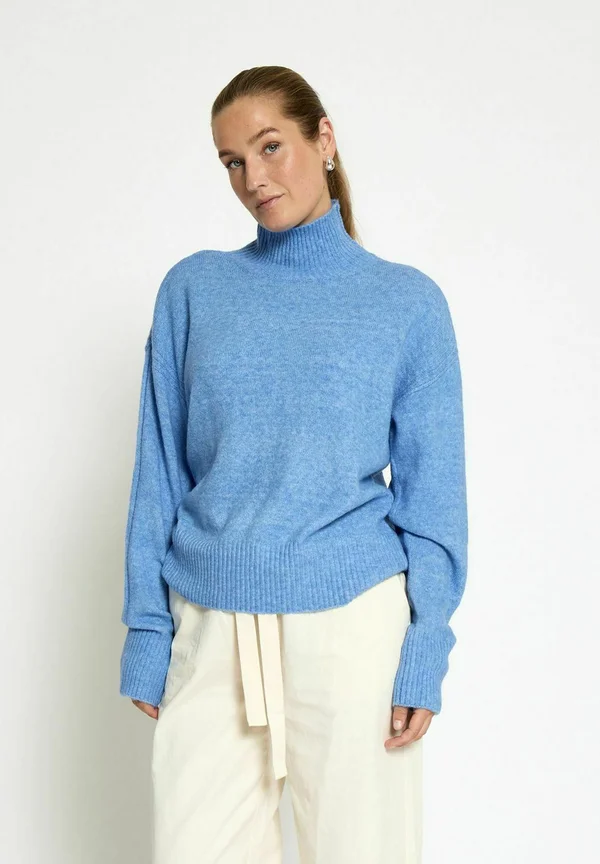 NECK - Strickpullover - m azure blue melange