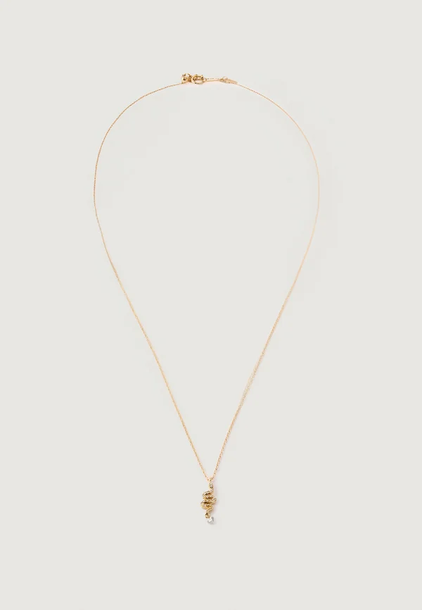 NECKLACE SNAKE PAVED WITH DIAMOND - Halskette - yellow