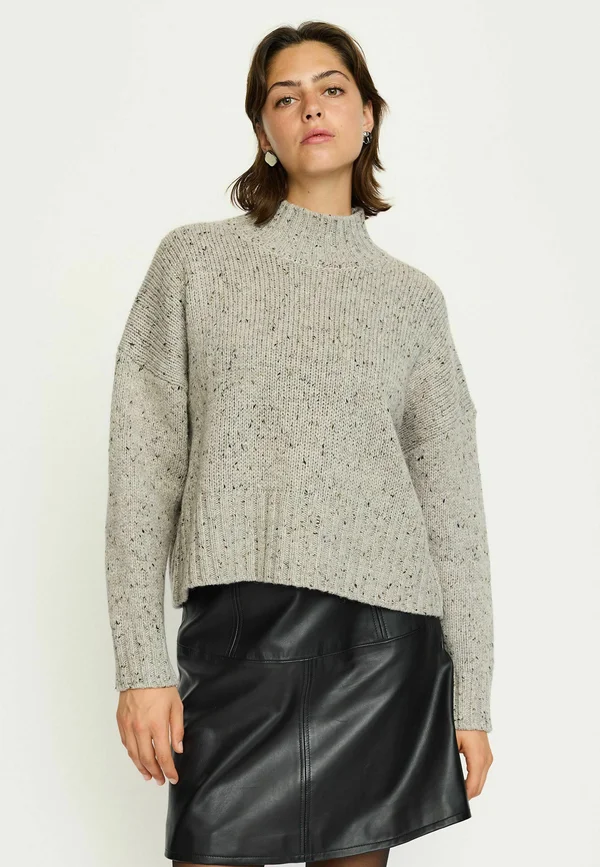 NEMO HIGH NECK  - Strickpullover - medium grey melange