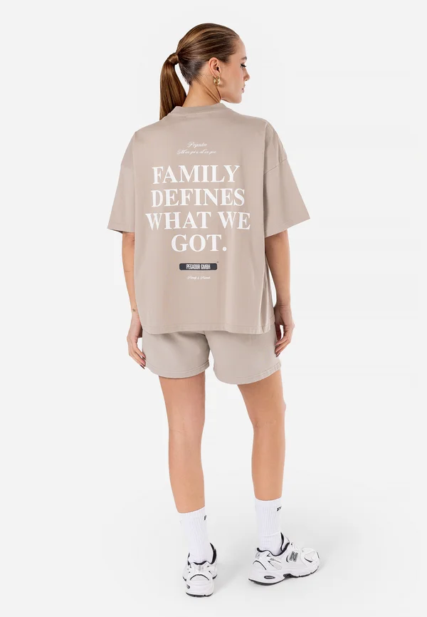 NENNO OVERSIZED TEE - T-Shirt print - washed dark stone