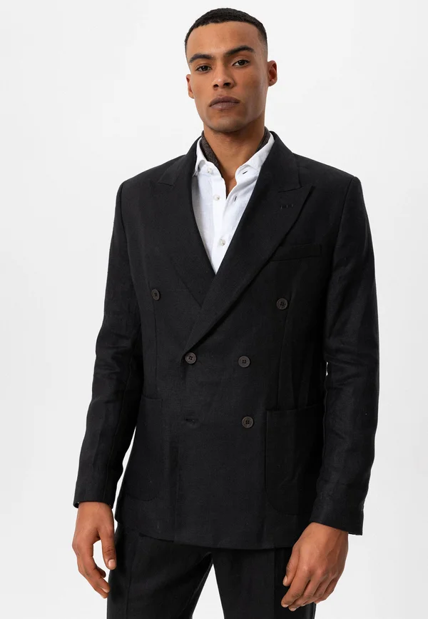 NEPIDO - DOUBLE BREASTED  - REGULAR FIT - Sakko - black