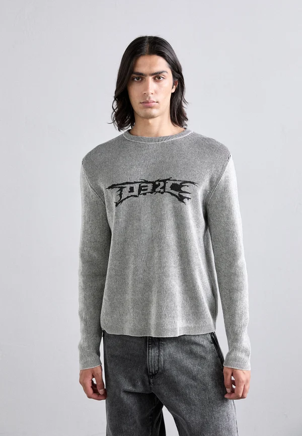 NERVE SHATTER LONGSLEEVE - Strickpullover - black/white