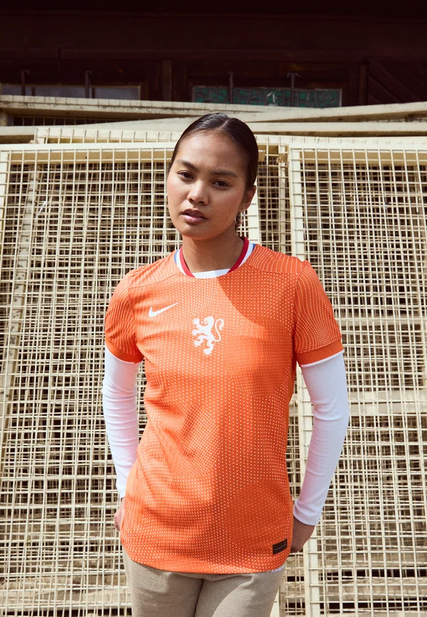 NETHERLAND KNVB MATCH SHORT SLEEVES HOME - Fußball-Trikot - safety orange/white