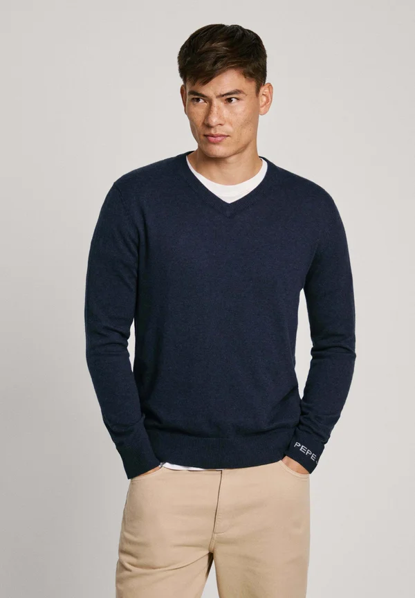 NEW ANDRE V NECK - Strickpullover - dulwich blue
