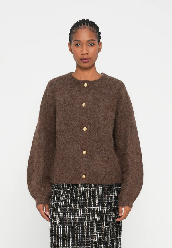 NEW LEONORA - Strickjacke - bitter chocolate