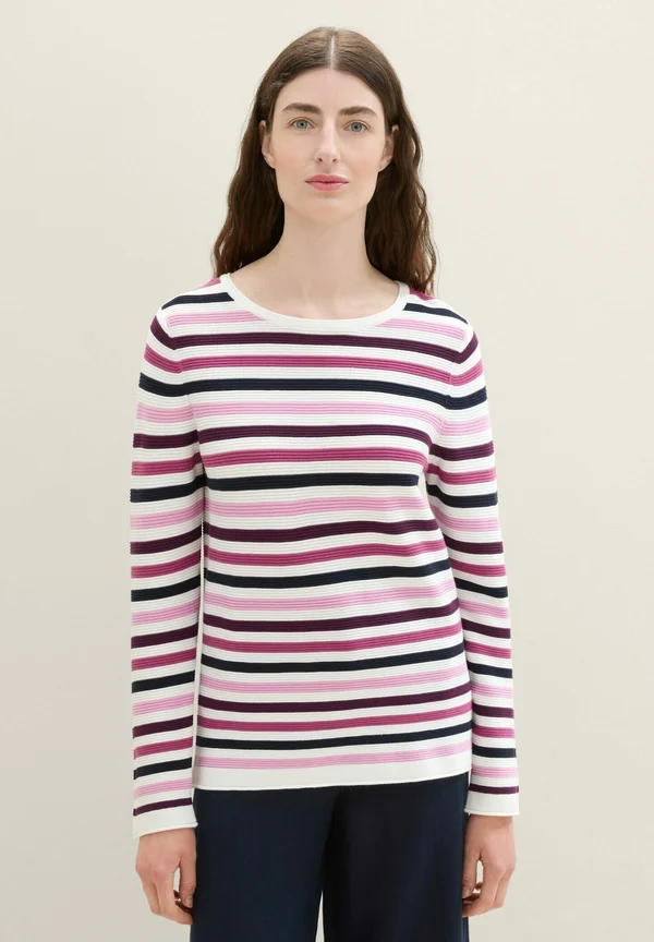 NEW OTTOMAN - Strickpullover - berry knit stripe design