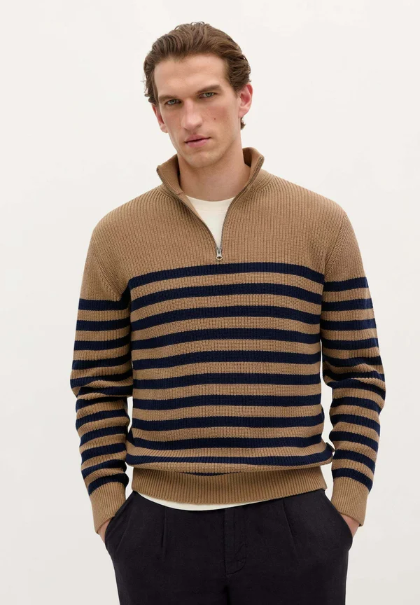 NEW ZIP ARQ  - Strickpullover - beige navy