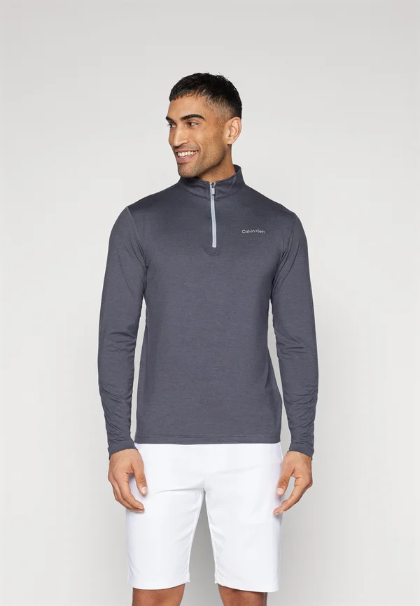 NEWPORT HALF ZIP - Langarmshirt - charcoal marl