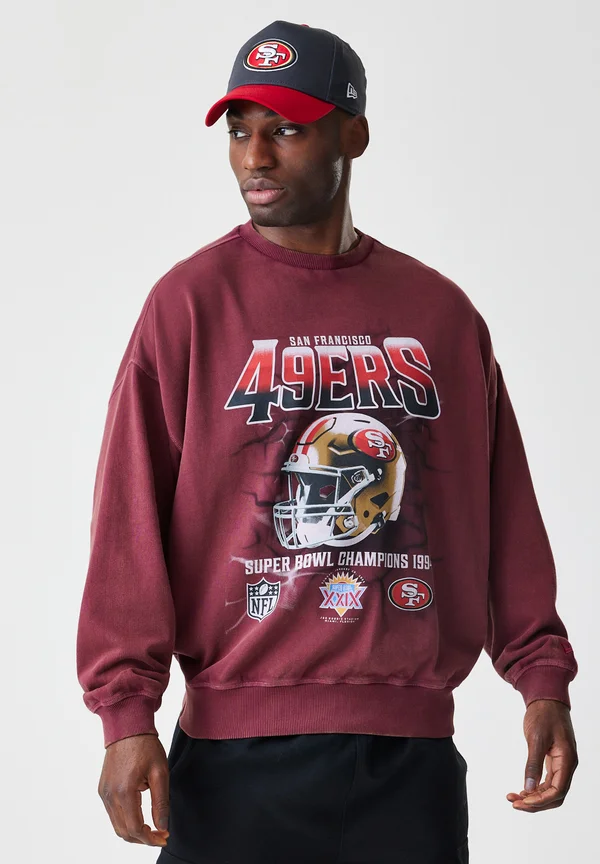 NFL BOXY WASHED CREW - Sweatshirt - red