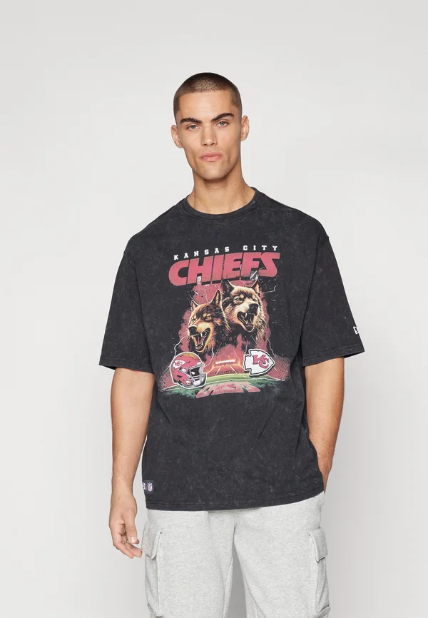 NFL GAMES KANSAS CITY CHIEFS PREMIUM OVERSIZE TEE - Vereinsmannschaften - black