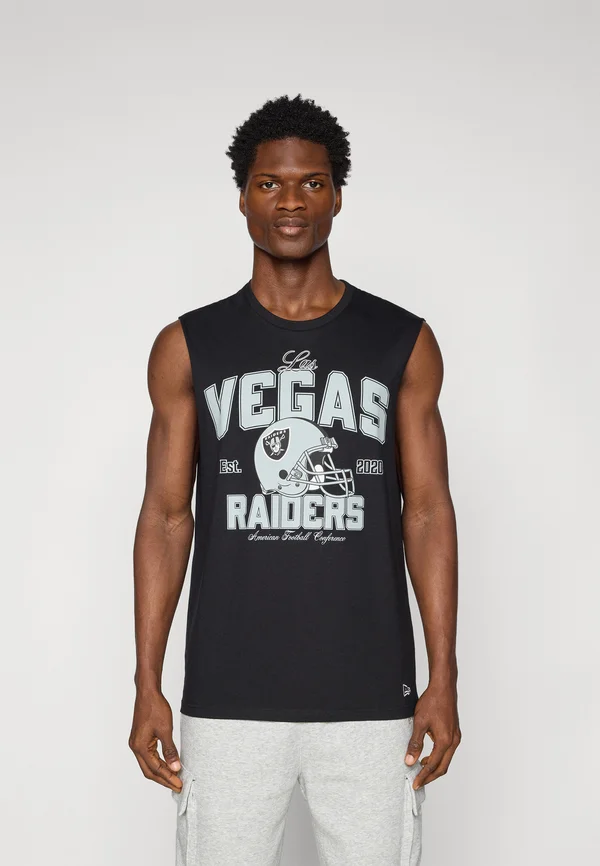 NFL LAS VEGAS RAIDERS SLEEVELESS HELMET TEE - Vereinsmannschaften - black