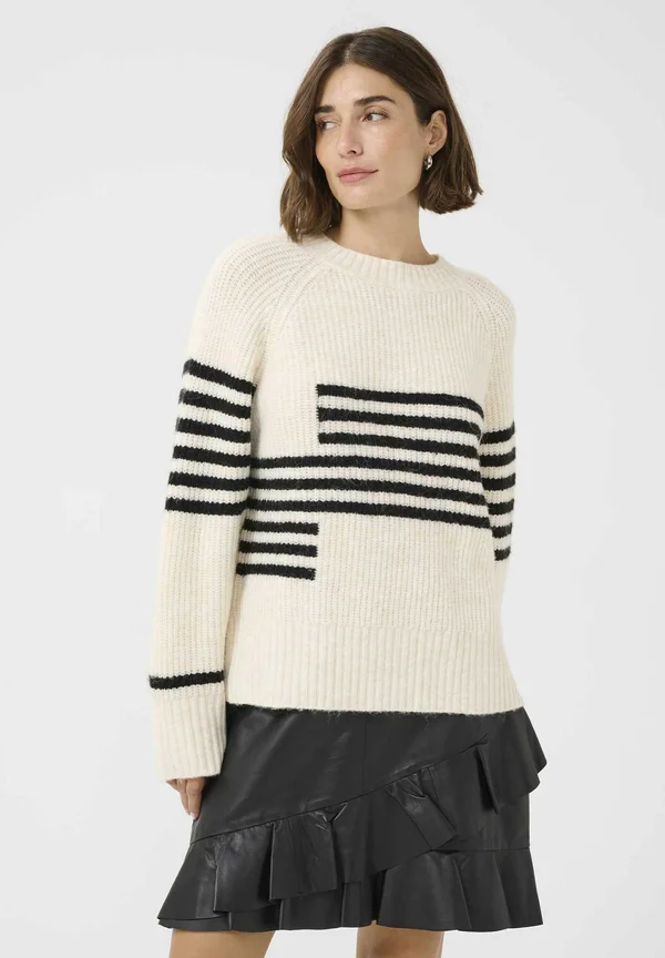 NICKY KIMMY STRIPE - Strickpullover - whitecap black