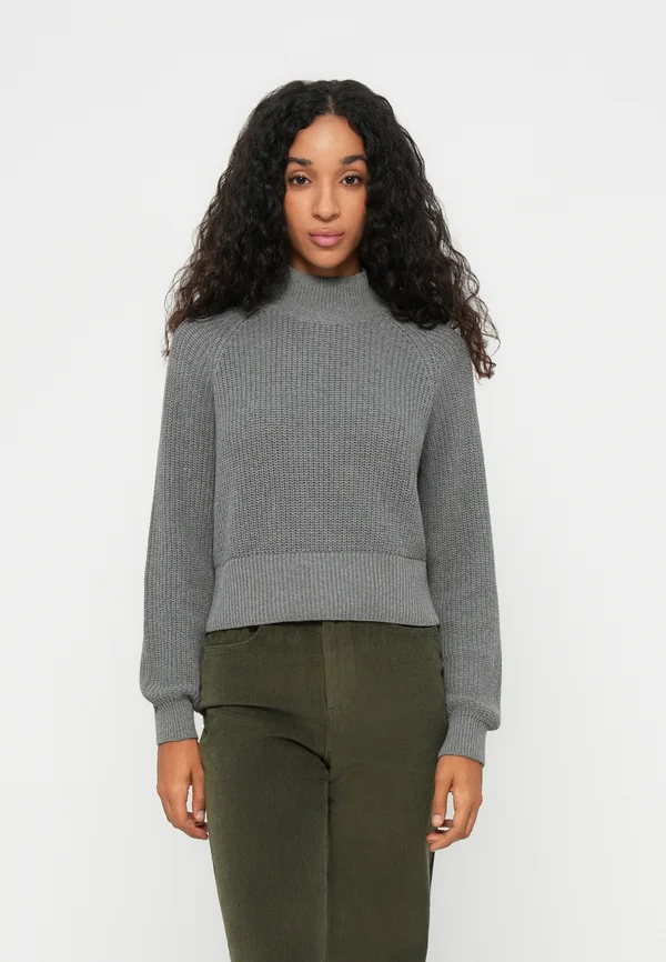 NMDARA HIGH NECK  - Strickpullover - medium grey melange
