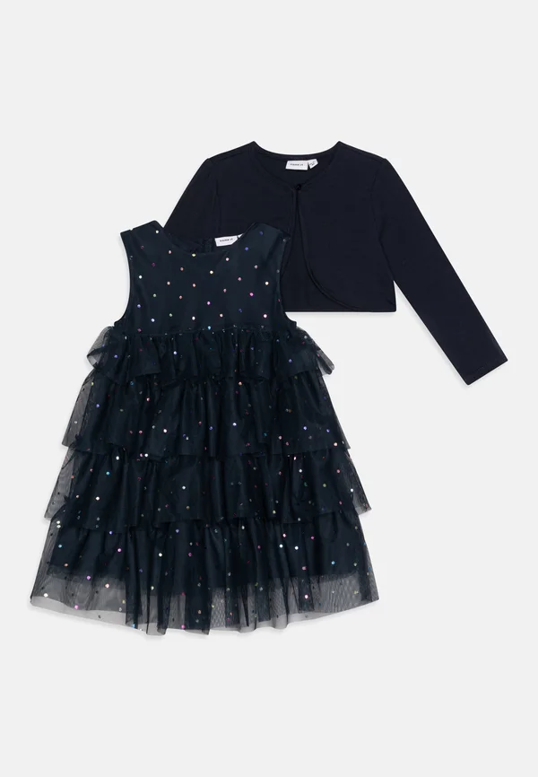 NMFRASILLE SPENCER SET - Strickjacke - dark sapphire