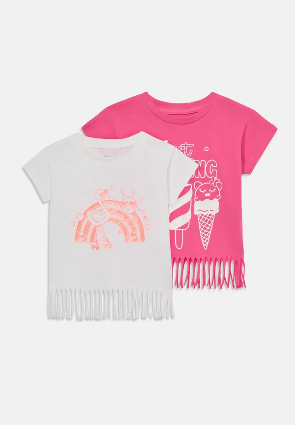 NMFVALONE 2 PACK - T-Shirt print - carmine rose/bright white