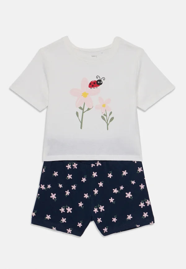 NMFVILINSE SET - Shorts - bright white/navy