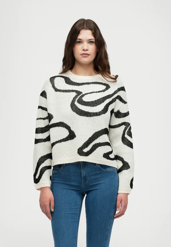 NMKOURTNEY LS O NECK SWIRL  FWD DD - Strickpullover - birch