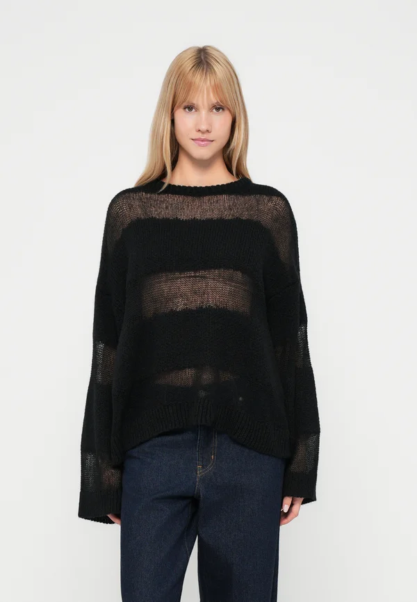 NMSELVI - Strickpullover - black