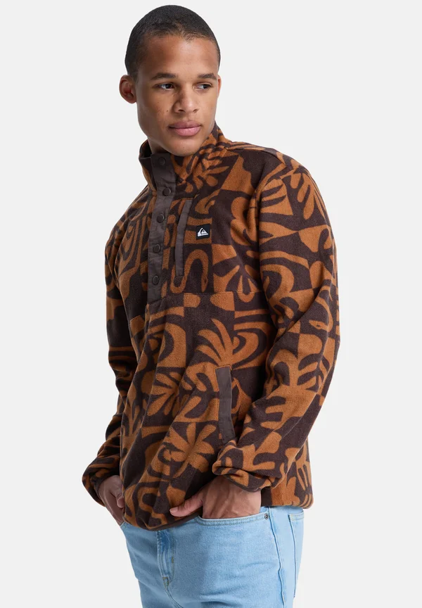 NO DESTINATION - Fleecepullover - chocolate brown desert checker