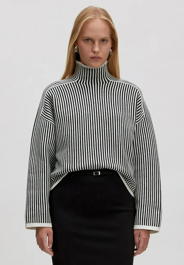 NOHEA - Strickpullover - weiß/schwarz