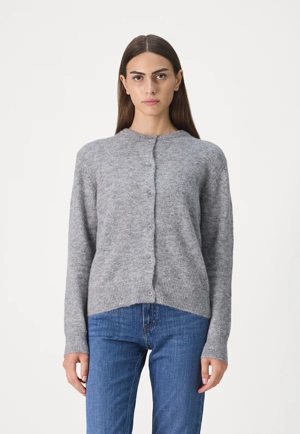 NOR SHORT CARDIGAN - Strickjacke - grey mel