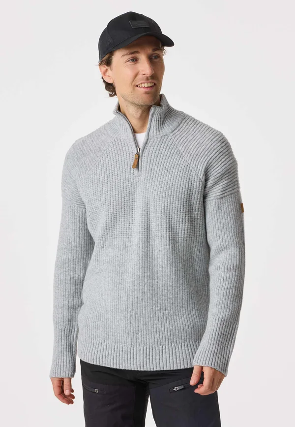 NORDKAP HALFZIP - Strickpullover - lt grey melange