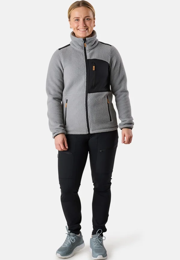 NORDKAP PILE - Fleecejacke - lt grey black