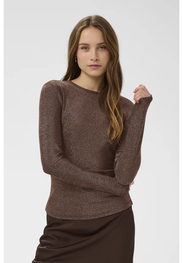 NORIASZ LS BLOUSE - Strickpullover - dark oak