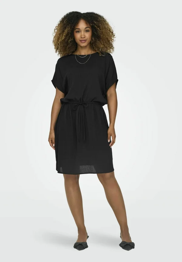 NORMAL GESCHNITTEN RUNDHALS KURZES  - Freizeitkleid - black
