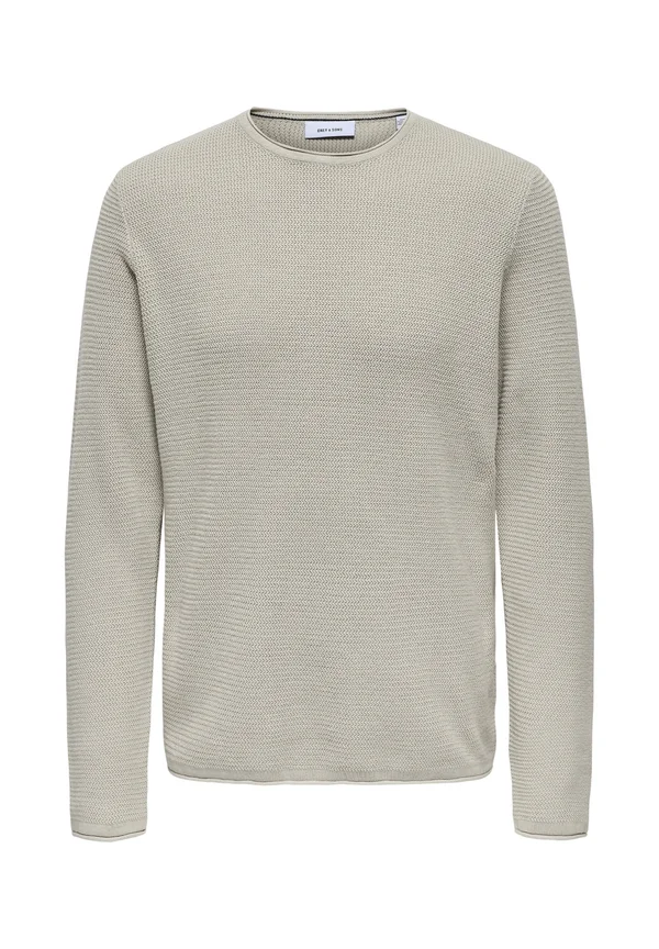 NORMAL GESCHNITTEN RUNDHALSAUSSCHNITT - Strickpullover - beige