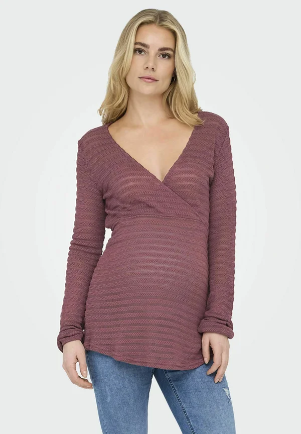 NORMAL GESCHNITTEN V-AUSSCHNITT  - Strickpullover - rose brown