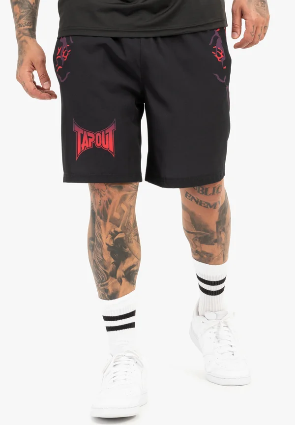 NORMALE PASSFORM - Shorts - black red aubergine