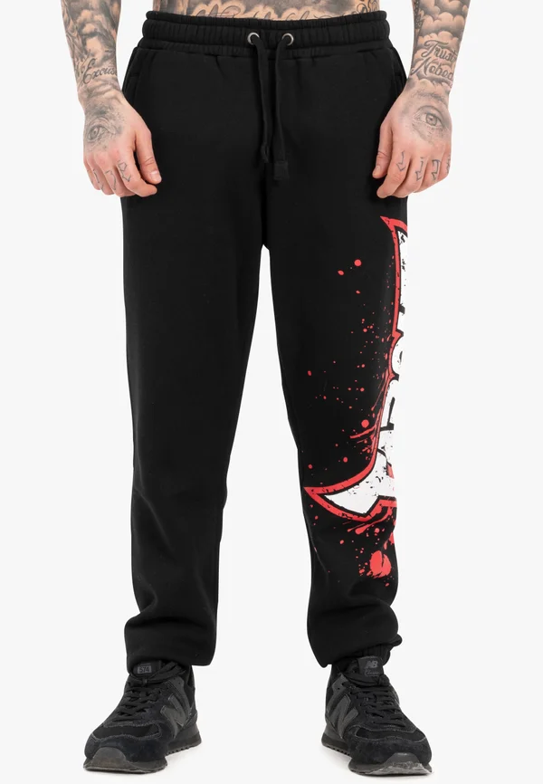 NORMALE PASSFORM SPLASHING JOGGER - Jogginghose - black red ecru