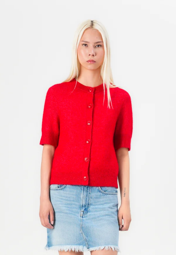 NOURA CARDIGAN - Strickjacke - haute red