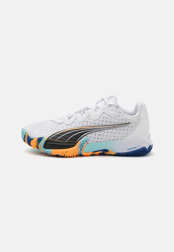 NOVA ELITE - Padel-Schuhe - white/black/vivid blue/heat fire