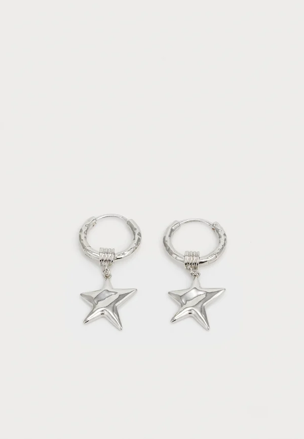 NOVA HOOP EARRINGS - Ohrringe - shiny silver-coloured
