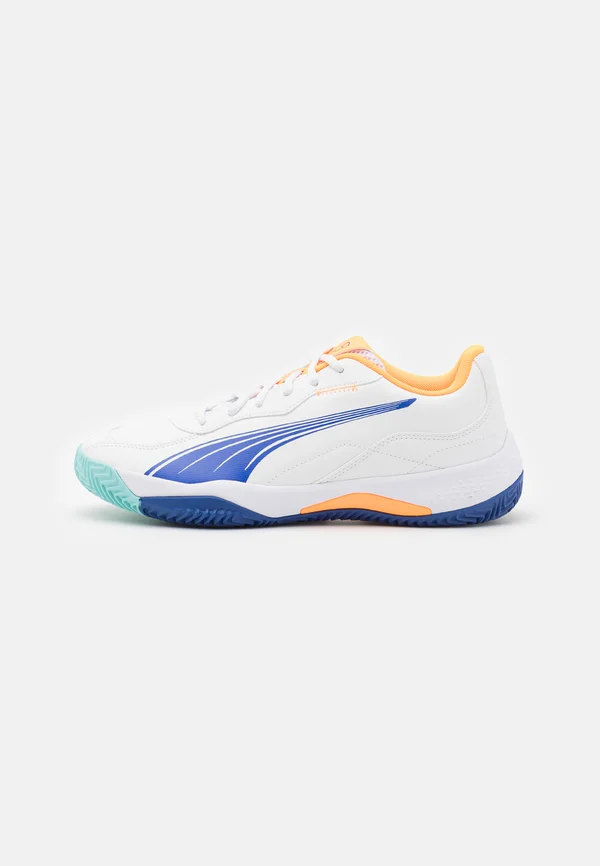 NOVA SMASH - Padel-Schuhe - white/vivid blue/heat fire/black