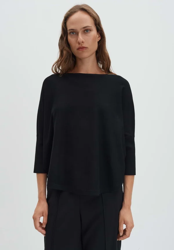 O-SHAPE - Strickpullover - black