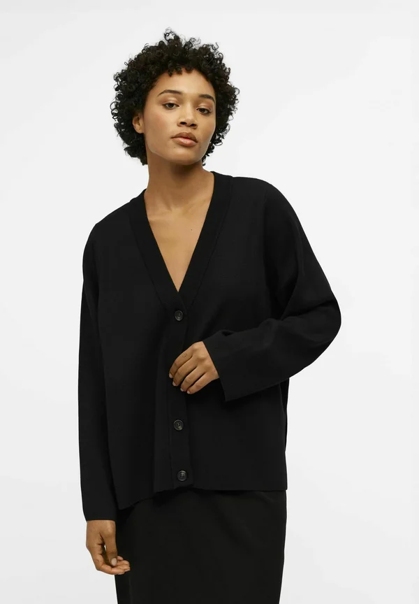 OBJESTER  NOOS - Strickjacke - black