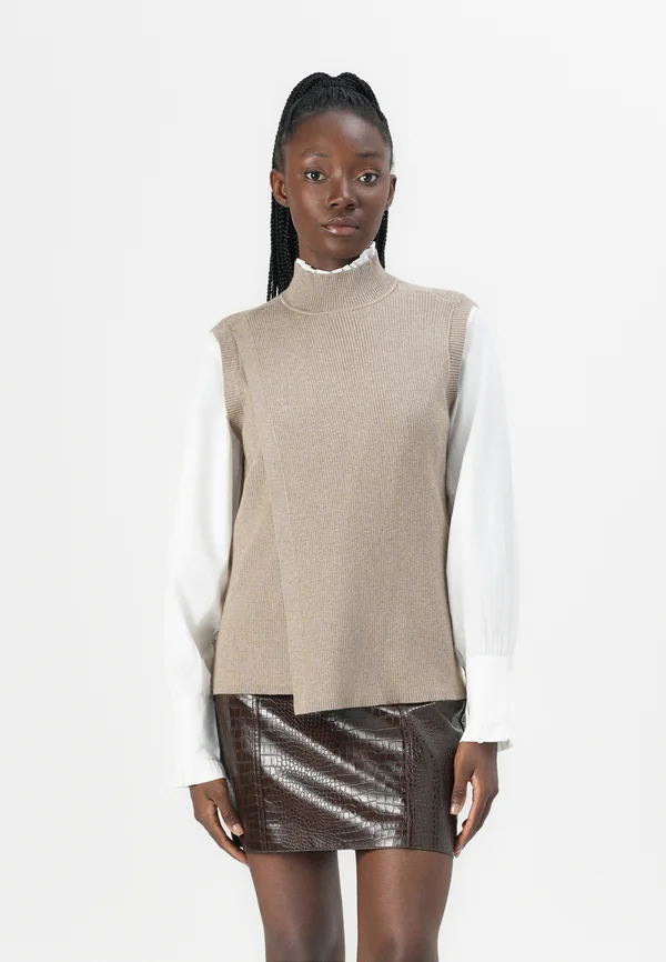 OBJFAE THESS WAISTCOAT - Strickpullover - fossil