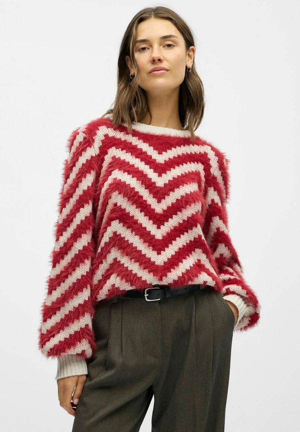 OBJHOLLOW PULLOVER - Strickpullover - white sand