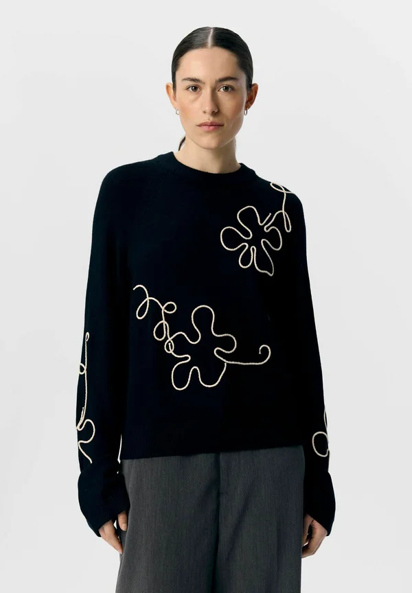 OBJLANEY RUBIN NOOS - Strickpullover - black
